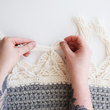 Crochet Macramé Edged Blanket