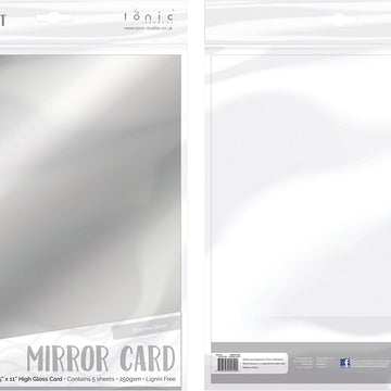 Tonic Studios Craft Perfect Mirror Cardstock 92lb 8.5"X11" 5/Pkg - Chrome Silver