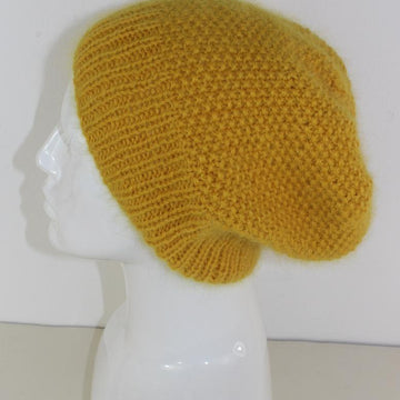 Fluffy Moss Stitch Slouch Hat
