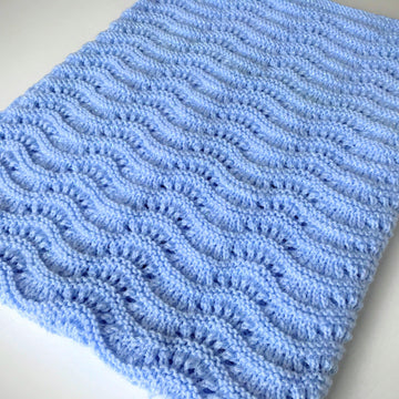 Rippling Waves Knitted Baby Blanket