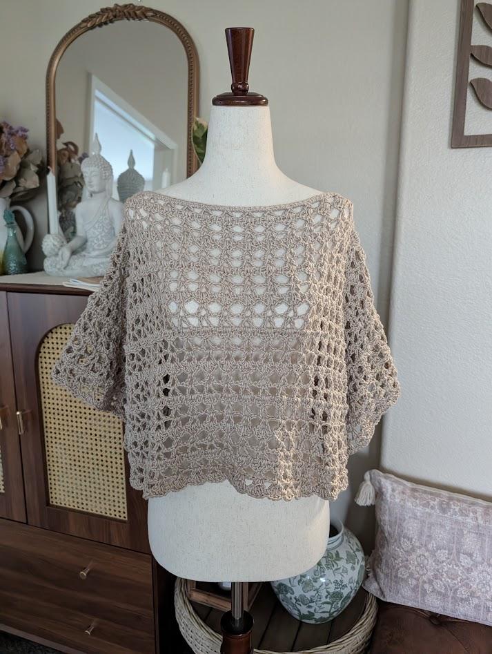 Seafoam Serenity Crochet Pullover Top