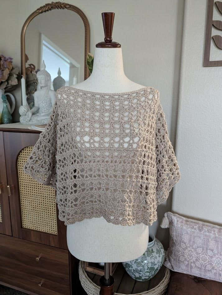 Seafoam Serenity Crochet Pullover Top