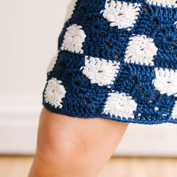 Women's Bowtie Granny Square Dress