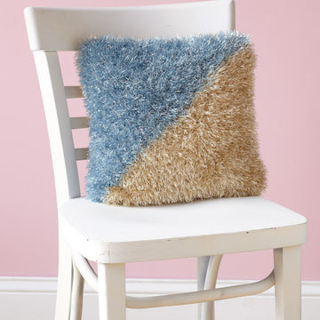 Glitter Triangles Pillow in Lion Brand Martha Glitter Eyelash - L10437