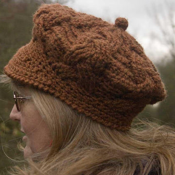 Cabled Beret and Newsboy Cap - Chunky Version