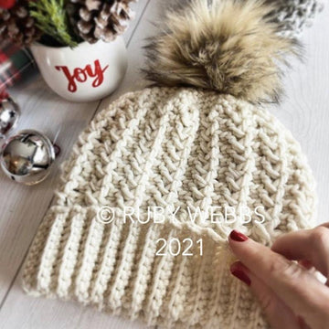 Emery cluster stitch beanie