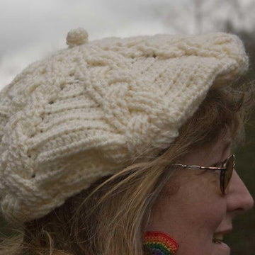 Cabled Beret and Newsboy Cap - Aran Version