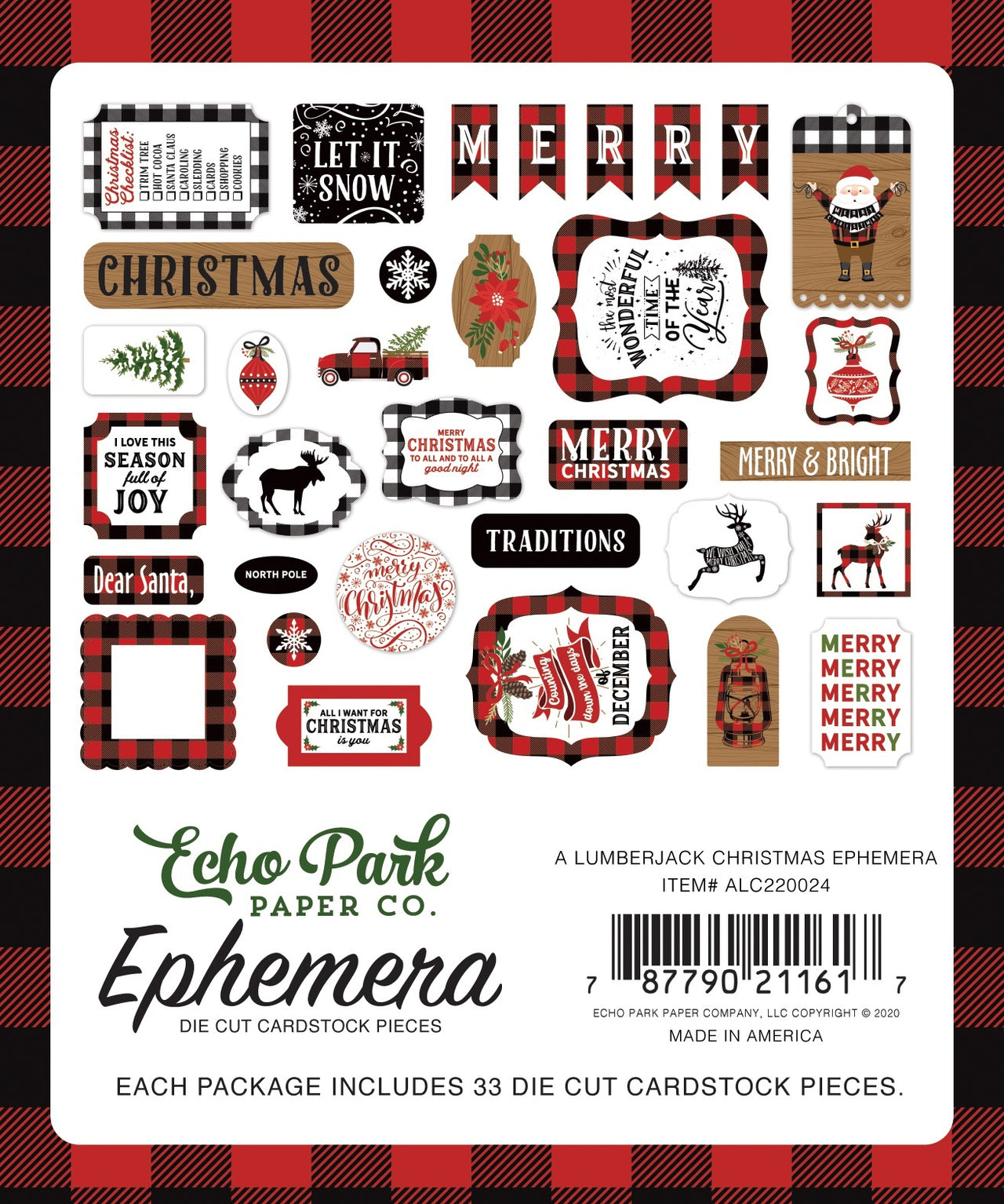 Echo Park Paper Echo Park Cardstock Ephemera 33/Pkg - Icons, A Lumberjack Christmas