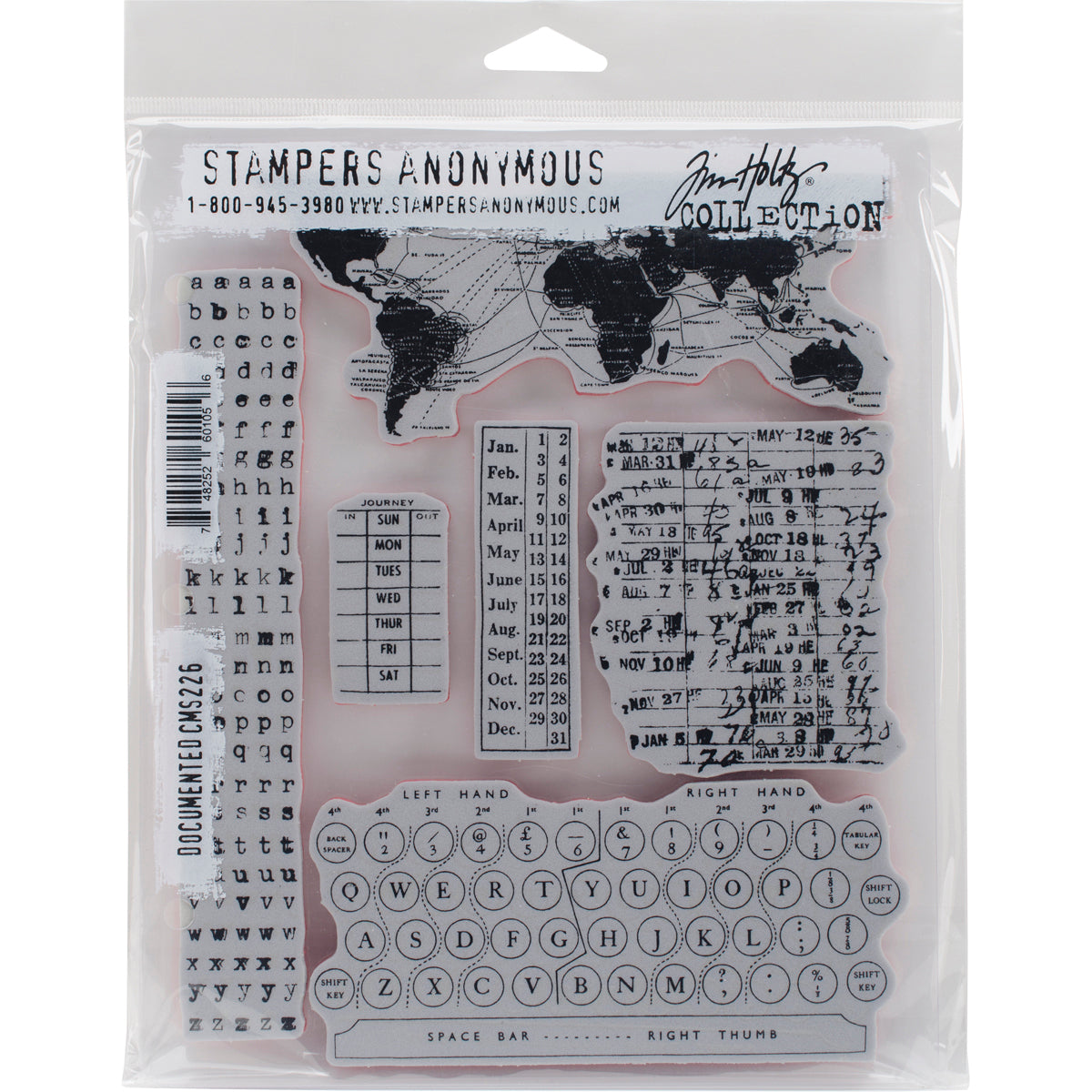Stampers Anonymous Tim Holtz Cling Stamps 7"X8.5" - Documented