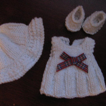 5" Berenguer Knitting Pattern Dress with Pleat Skirt
