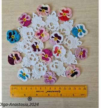Floral table napkin Irish crochet lace 3