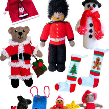 Cute Christmas Toys 3 - guardsman, Westie dog, mouse, gingerbread man, bear, snowman
