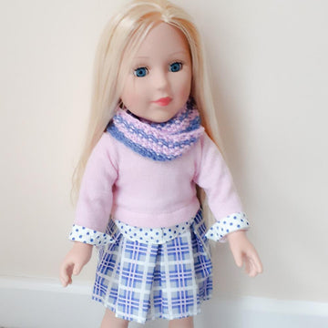 Moss Stripe Cowl for Doll