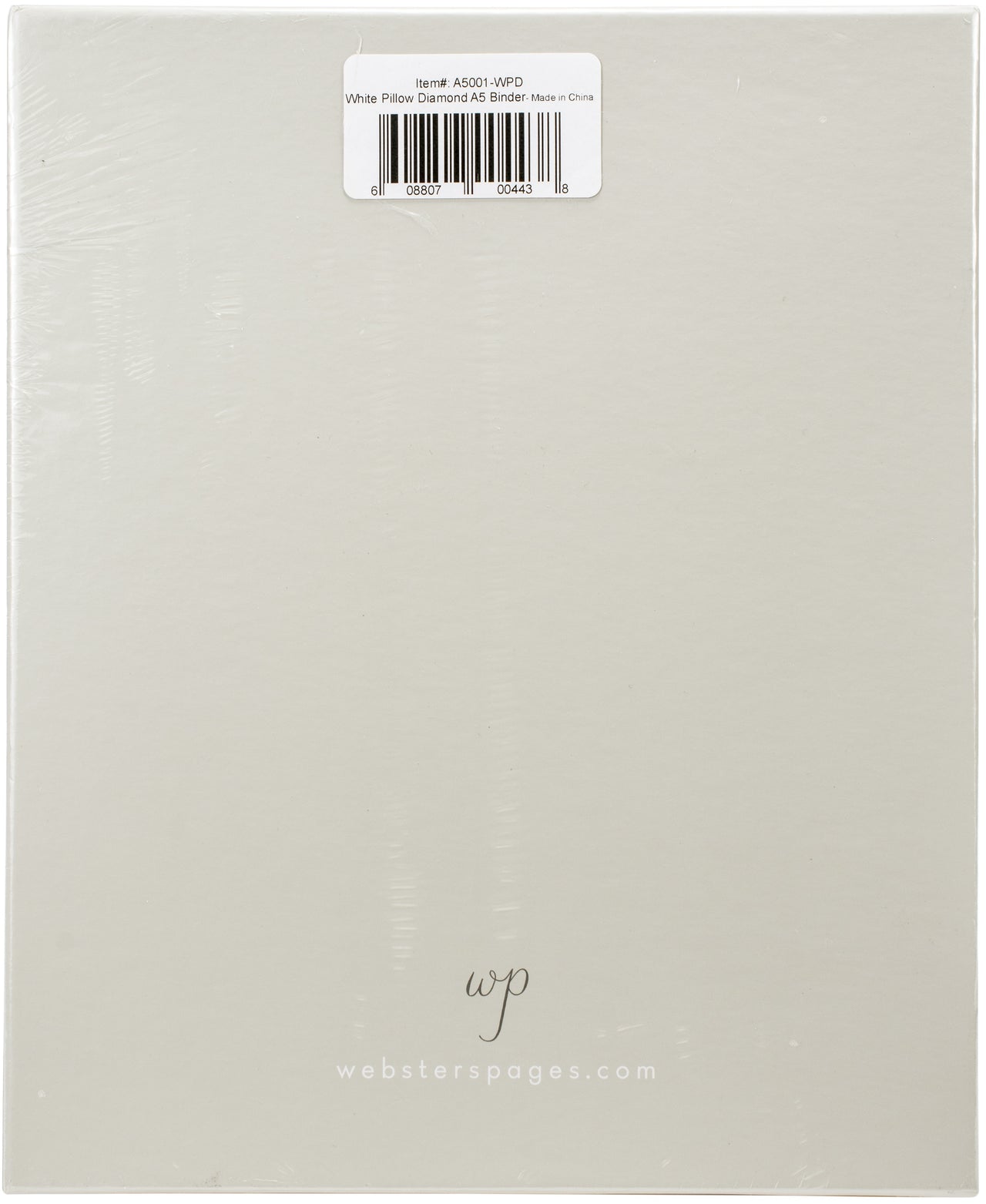 Webster's Pages Color Crush A5 Faux Leather 6-Ring Planner Binder 7.5"X10" - White Diamond