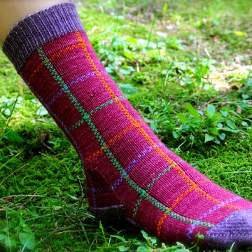Thistle and Forest Plaid Socks