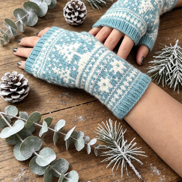 Snowfall Fairisle Nordic Mitts