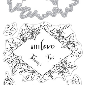 Hero Arts Stamp & Cut - Decorative Poinsettia Frame