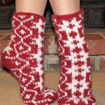 Reversible Winter Star Socks