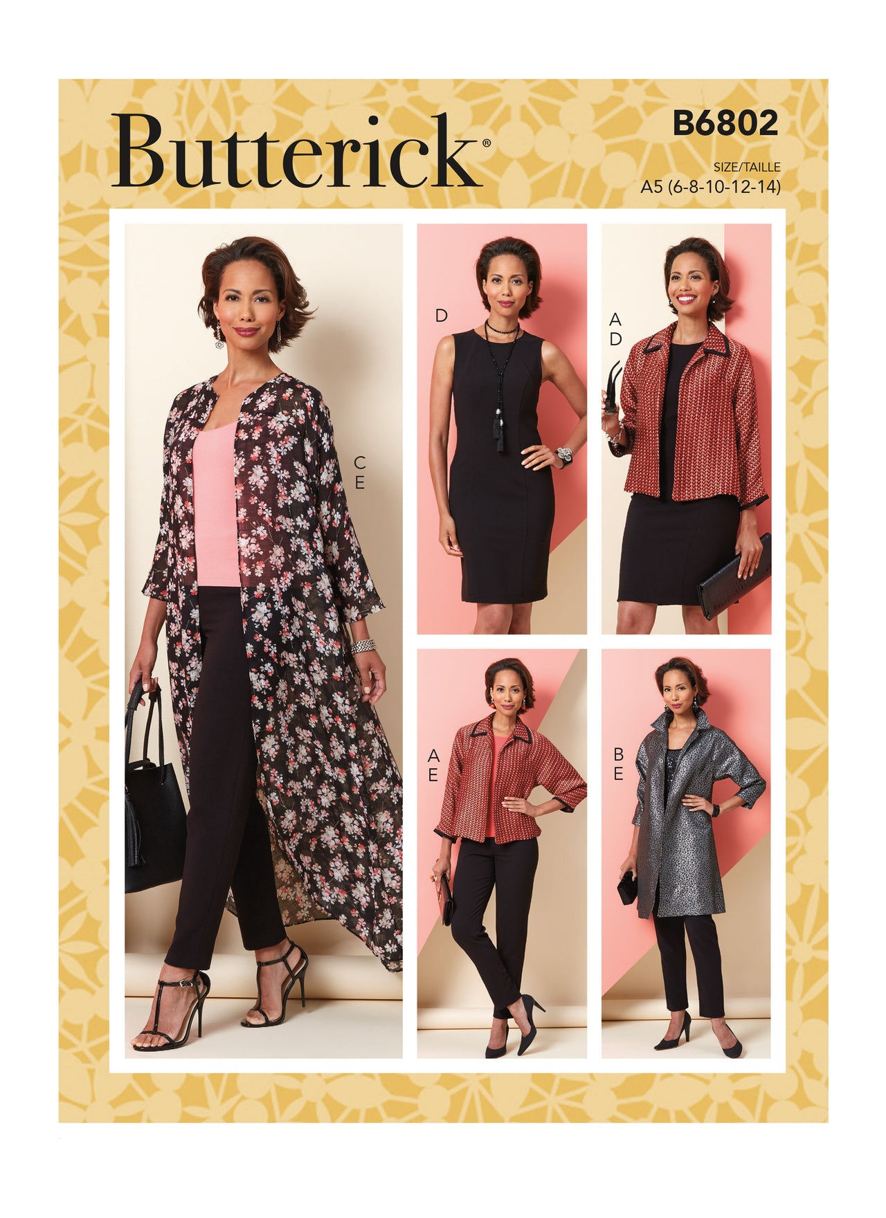 Butterick Misses' Jacket, Dress & Pants B6802 - Sewing Pattern