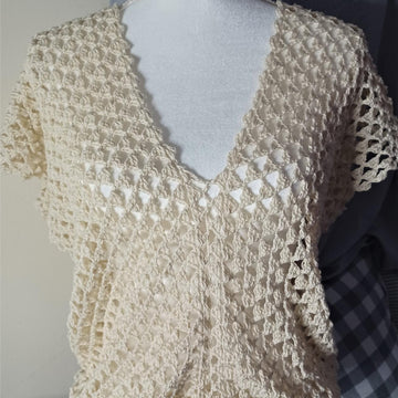 Pyramid Stitch Crochet Mesh Top