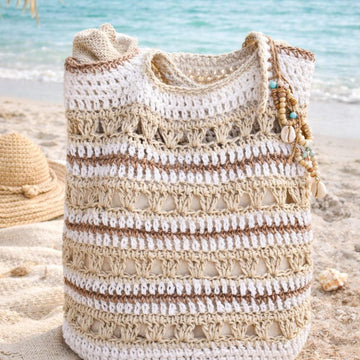 Crochet  Cotton Linen Tote Bag