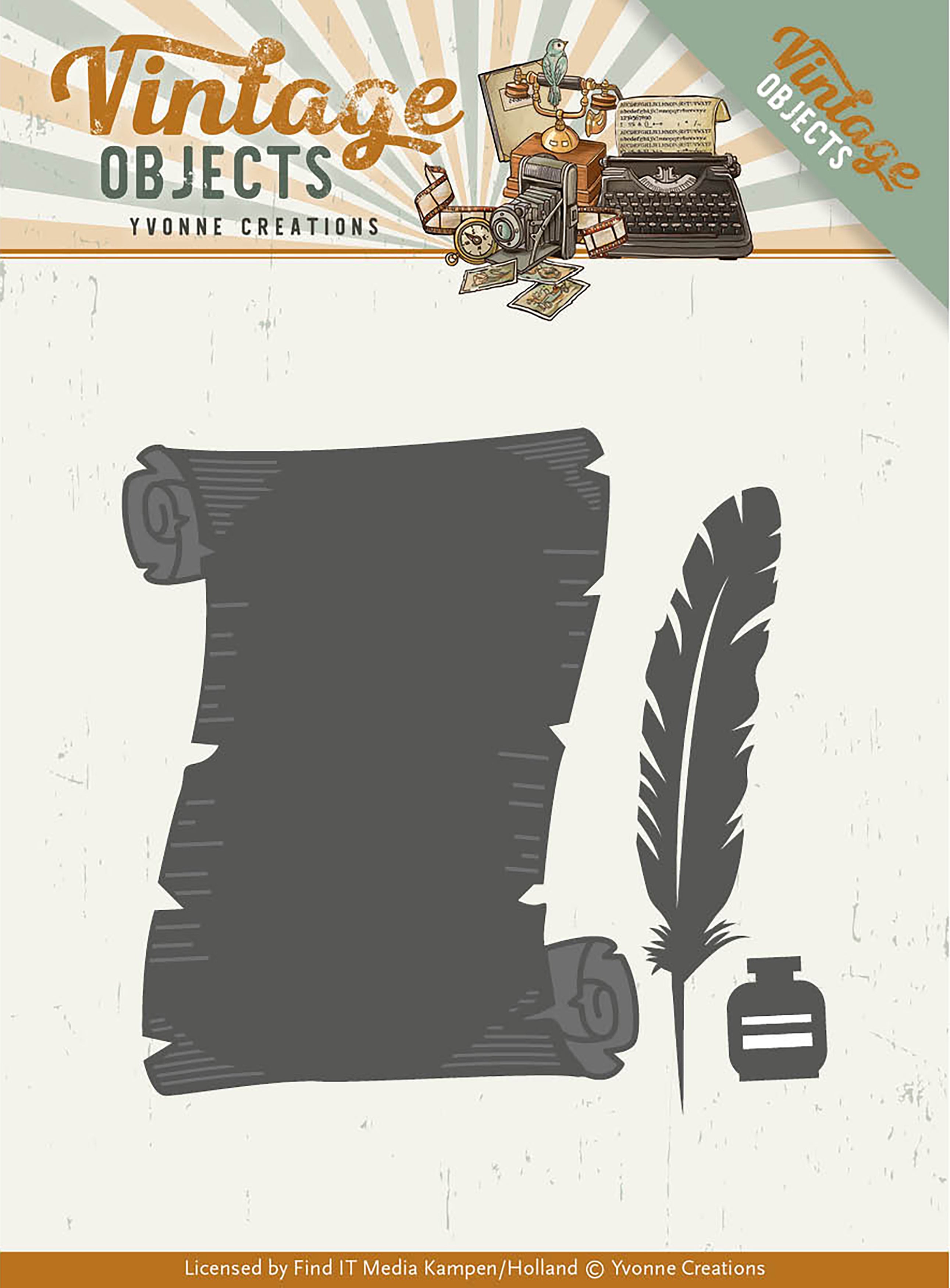 Find It Trading Yvonne Creations Die - Calligraphy Set, Vintage Objects