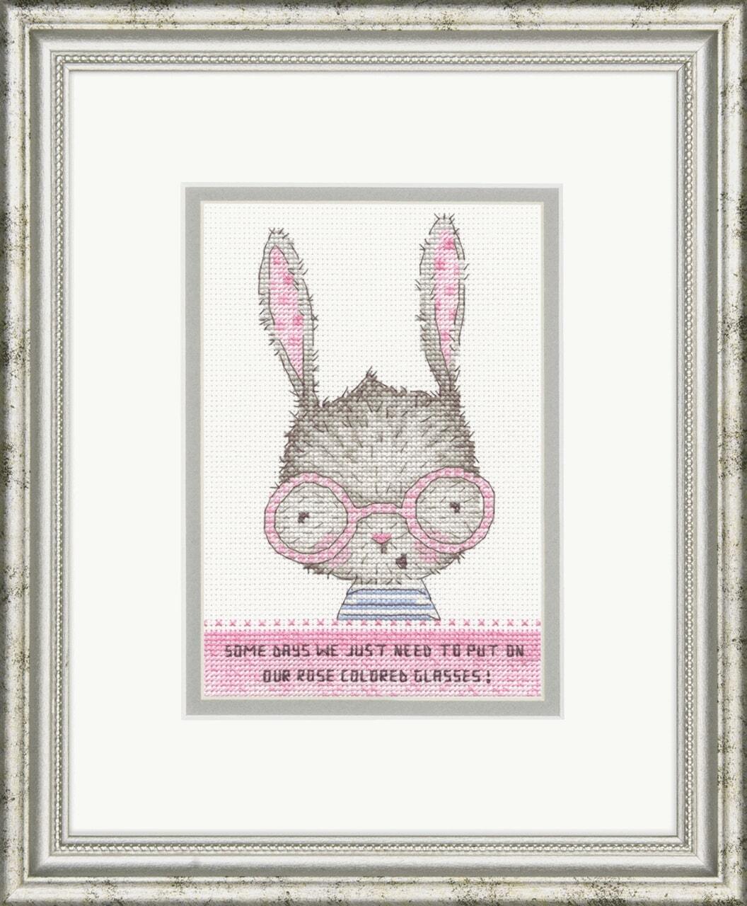Dimensions Counted Cross Stitch Kit: Rose Colored Glasses - 12.7 x 17.8cm