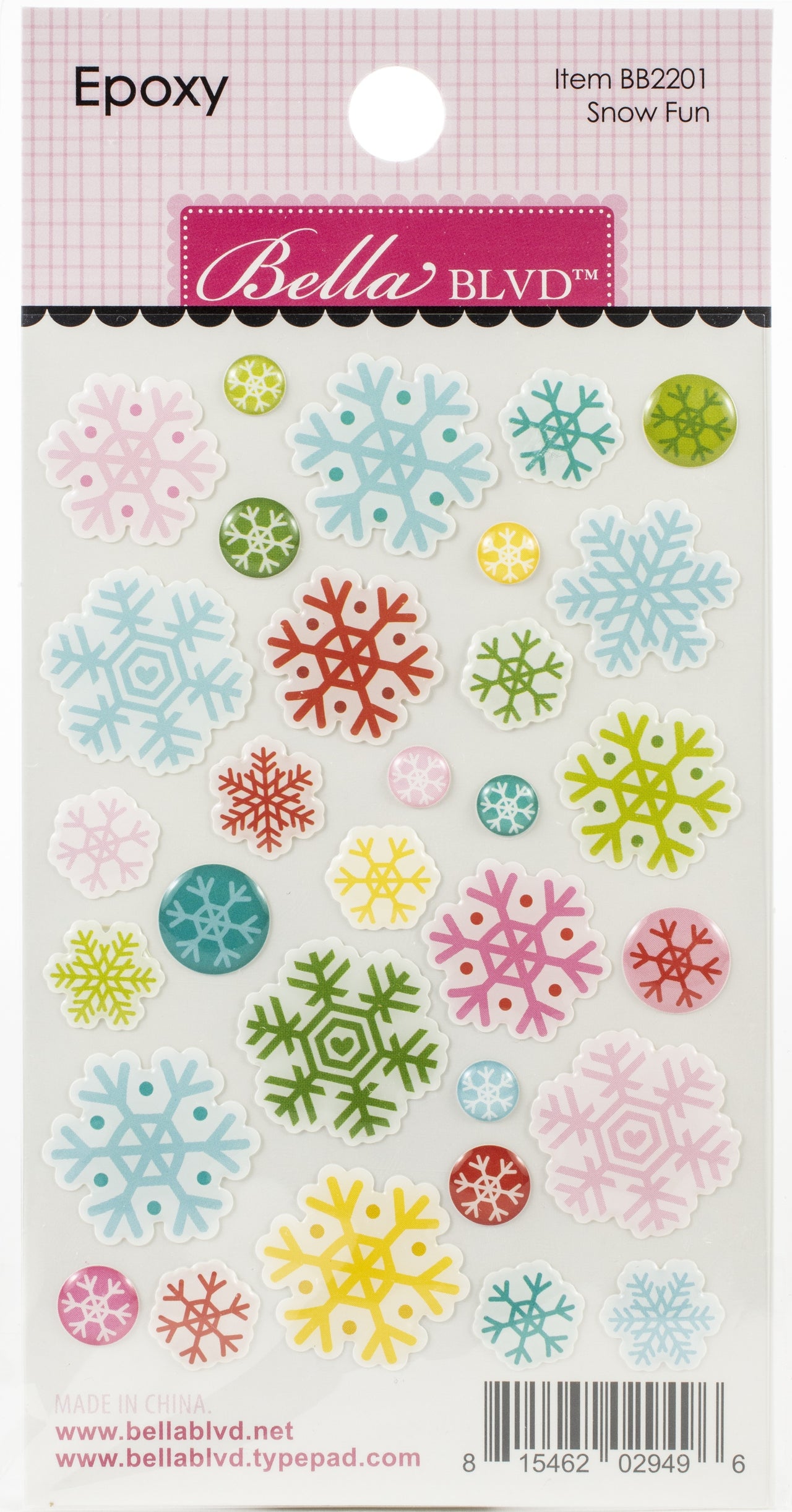 Doodlebug Santa Squad Epoxy Stickers - Snow Fun