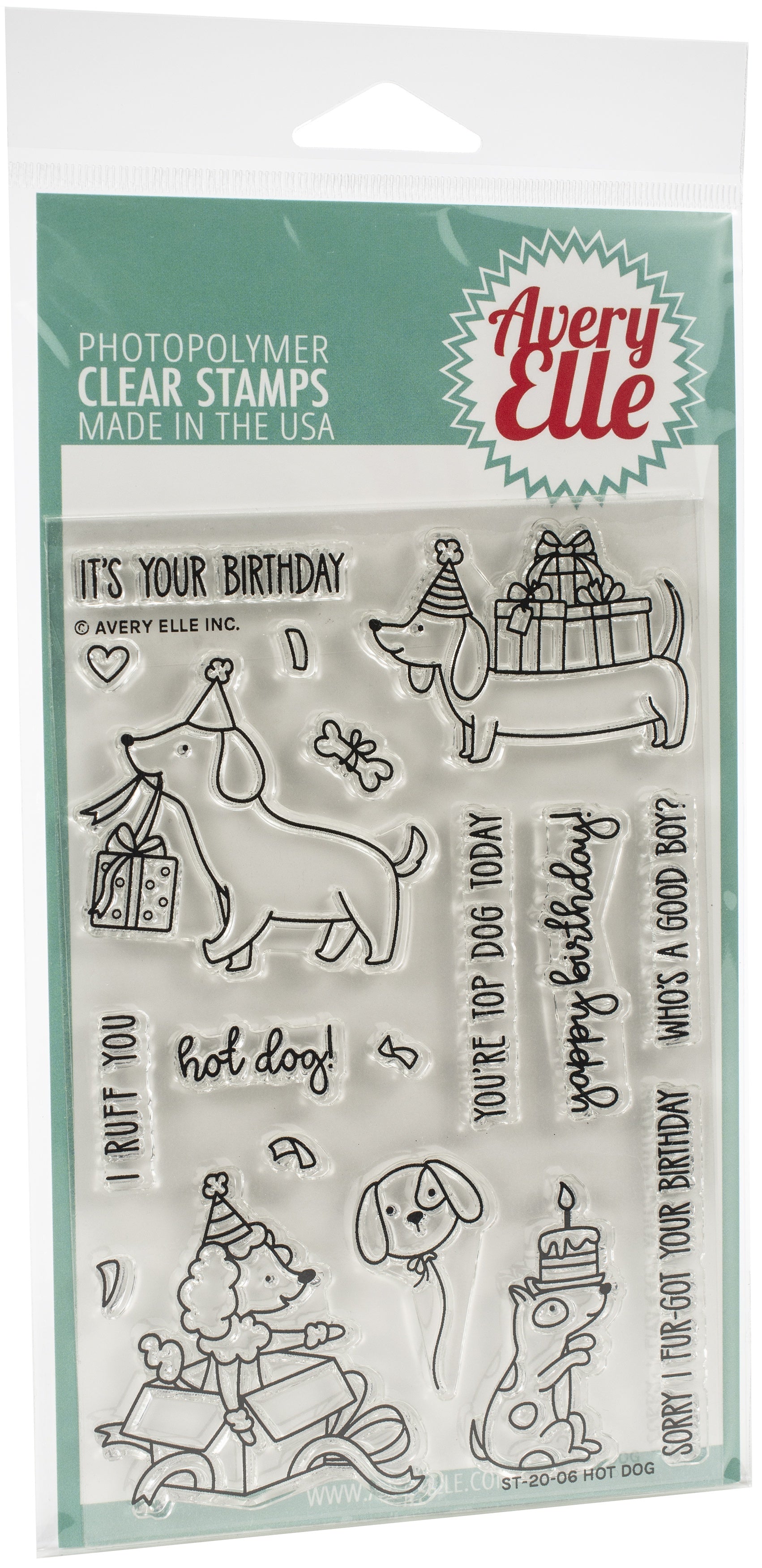 Avery Elle Clear Stamp Set 4"X6" - Hot Dog