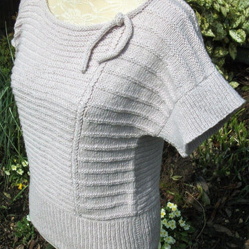 Textured Top with Tie Neck