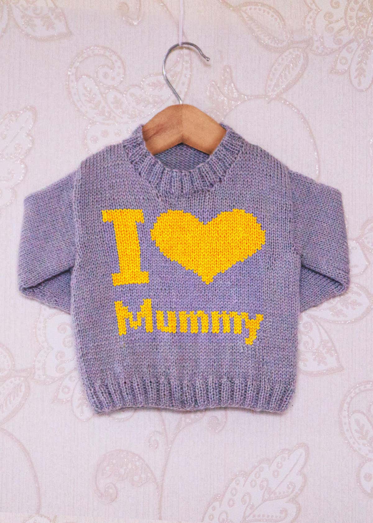 Intarsia - I Heart Mummy - Childrens Sweater