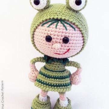 118 Girl Doll in a frog outfit