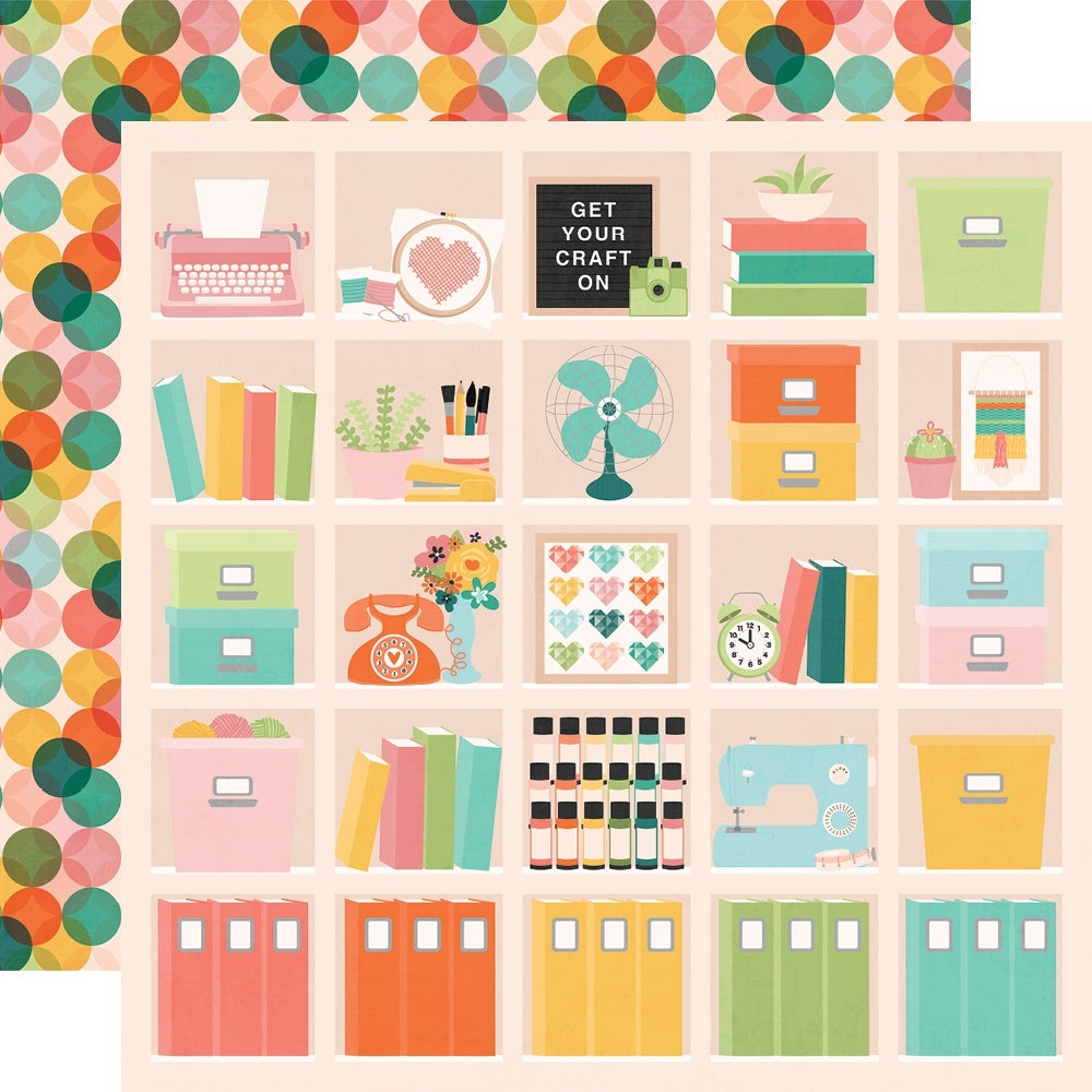Simple Stories Hey, Crafty Girl Double-Sided Cardstock 12"X12" 25/Pkg - Happy Place