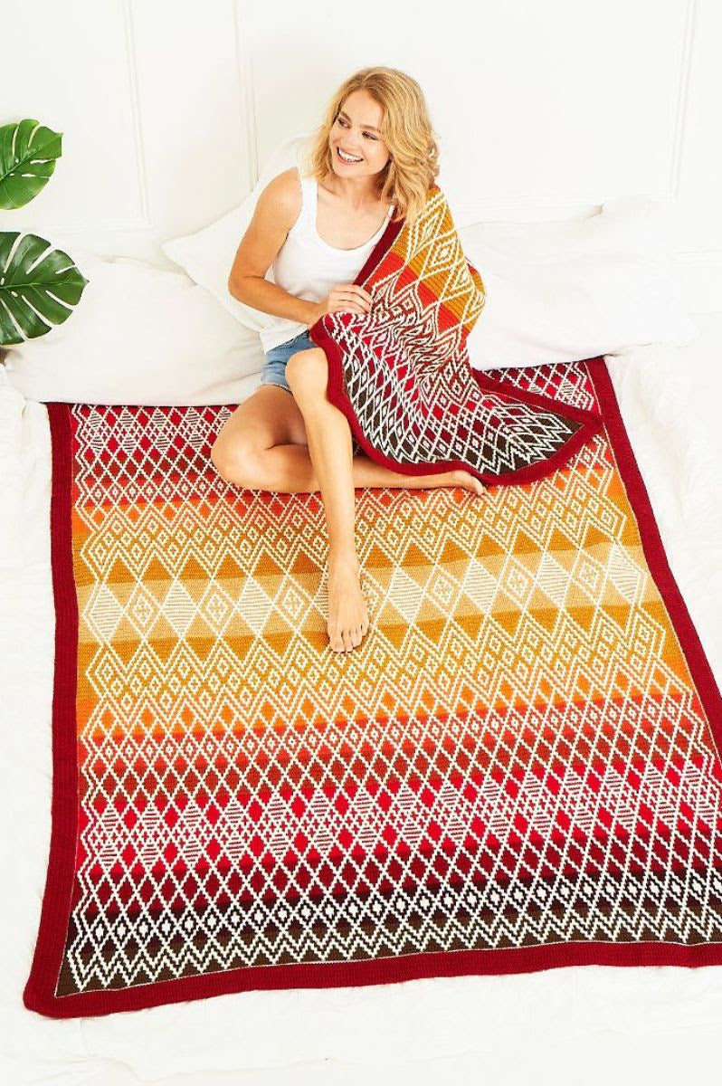 Queen Blanket Small Size by Tinna Thorvaldar - Stylecraft Special DK 12 Ball Colour Pack