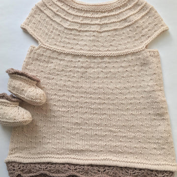 Hail Spot Dress and Booties Newborn Set BJ122
