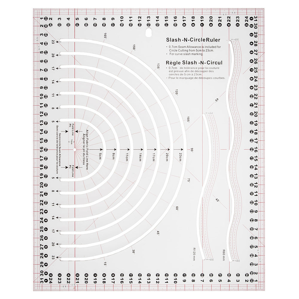 Sew Easy Slash 'n' Circle Ruler 31cm x 26cm