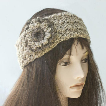 Textured Flower Headband, Ear Warmers