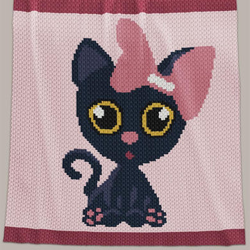 C2C CROCHET Bed Throw - Meow