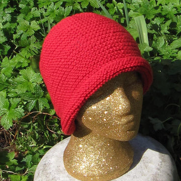 Simple Garter Stitch Roll Brim Beanie Hat