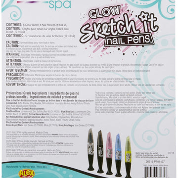 Alex Toys Sketch It Nail Pens 5/Pkg - Glow