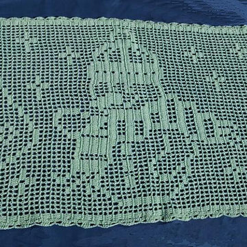 Christmas Stocking Table Runner Filet Crochet Pattern