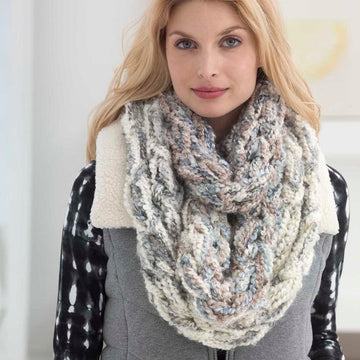 Lush Plush Arm Knit Cowl in Lion Brand Homespun Thick & Quick - L40016