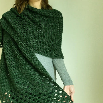 Crochet Wrap Pattern: Grand In Green Wrap