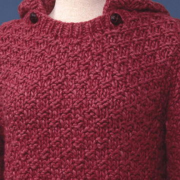 Box Stitch Pullover with Detachable Hood #139