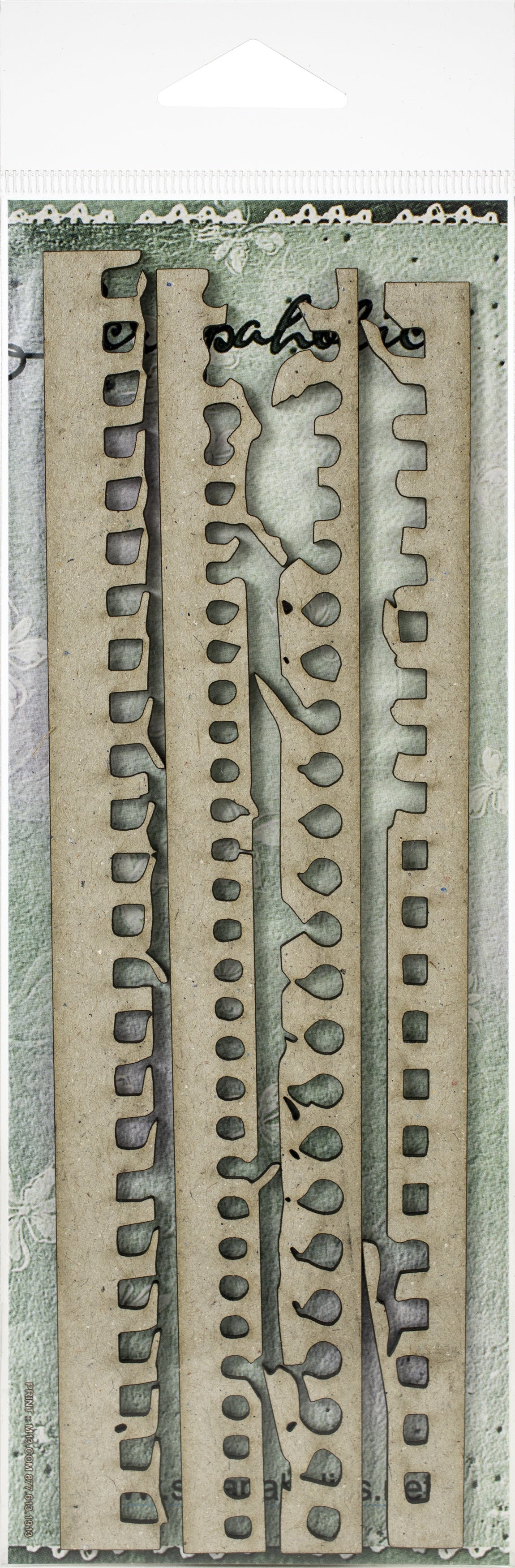 Scrapaholics Laser Cut Chipboard 1.8mm Thick - Notebook Edges, 4/Pkg, 7.5"X.75"