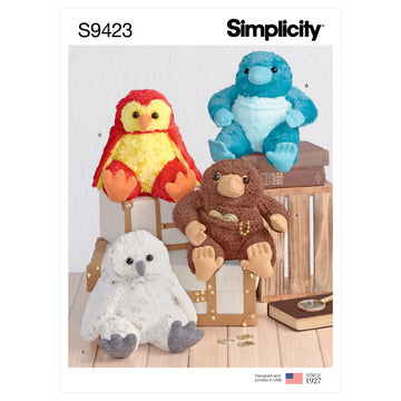 Simplicity Stuffed 8-1/2" Animals S9423 - Sewing Pattern