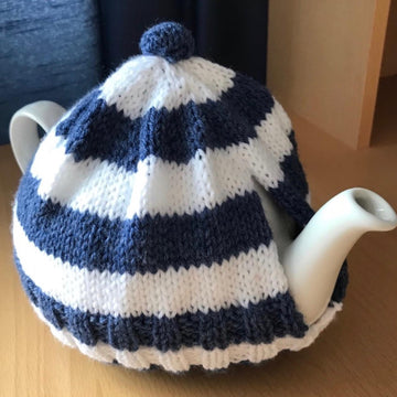 Cornish Striped Tea Cozy (Tea Cosy) in Sirdar Snuggly DK