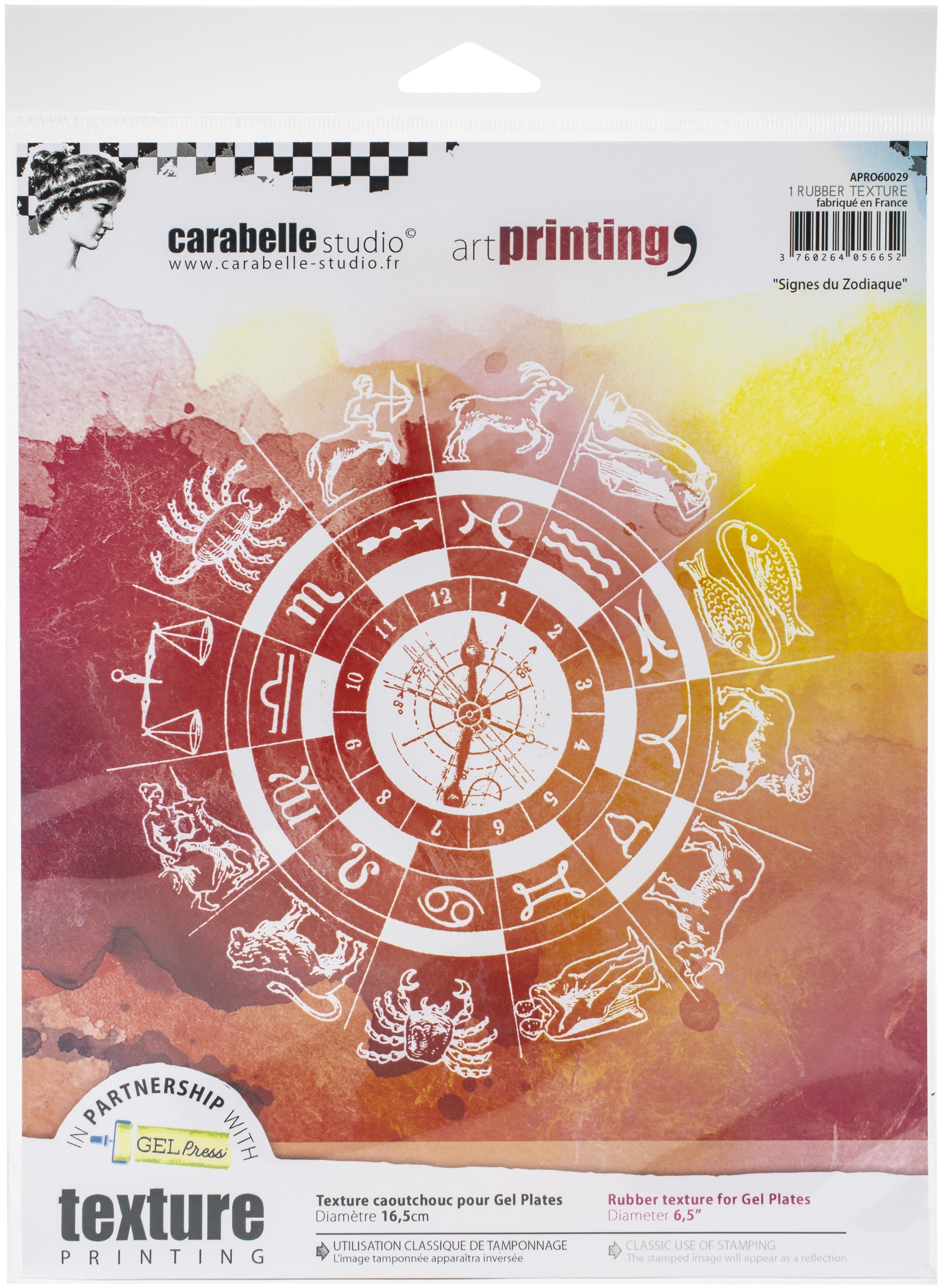 Carabelle Studio Art Printing Round Rubber Texture Plate - Zodiac Signs