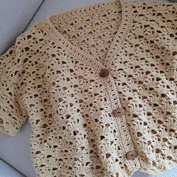 Capucine Cropped Crochet Cardigan