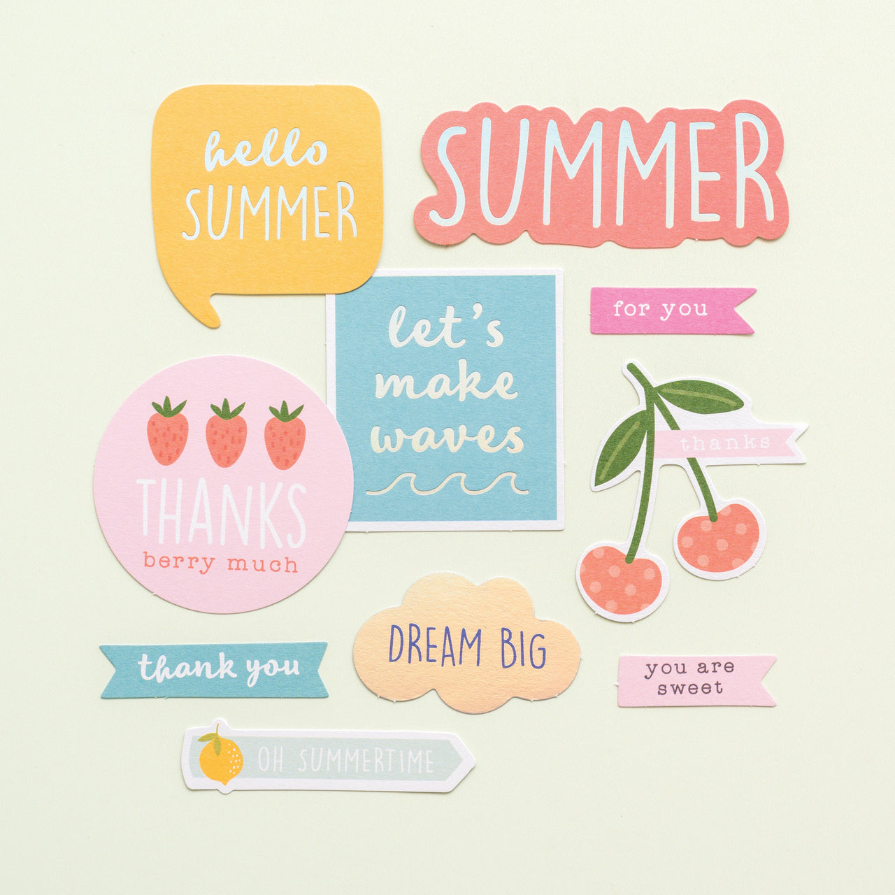 American Crafts Sun & Fun Ephemera Cardstock Die-Cuts 40/Pkg - Quote